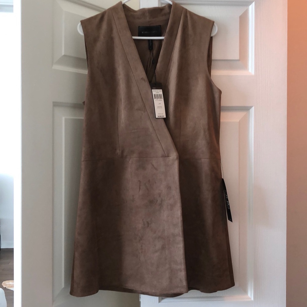 Suede coat dress